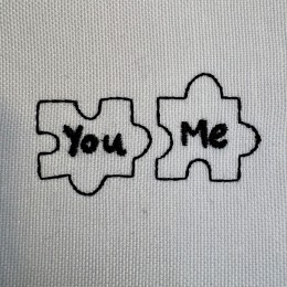 Файл вышивки You & Me пазл (контур)