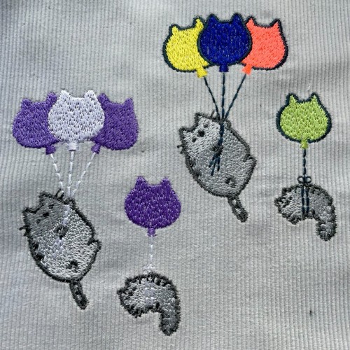 Файл вышивки Коты на шариках