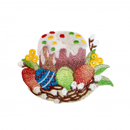 Пасхальный кулич в корзинке