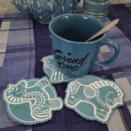 Файл вышивки Лошадки-подстаканники