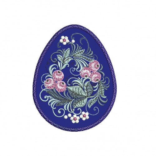 Файл вышивки Пасхальное яйцо Вологодская хохлома "Брусника"