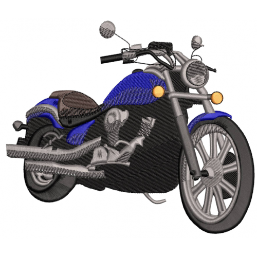 Файл вышивки Мотоцикл байк синий