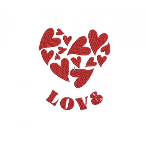 Файл вышивки Сердце LOVE