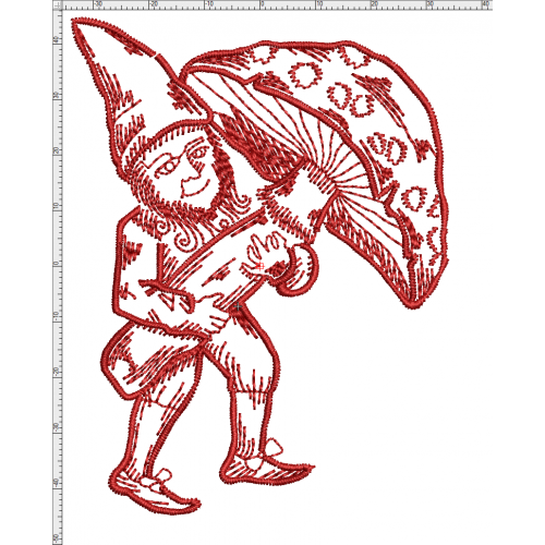 Файл вышивки Гномик и грибочек