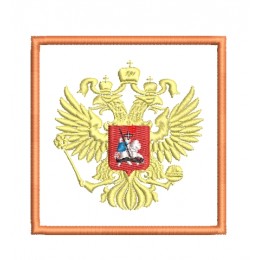 Квадратный шеврон с гербом России