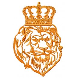 Лев в короне на махровую ткань