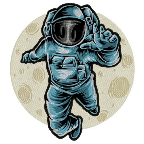 Файл вышивки Космонавт на фоне луны