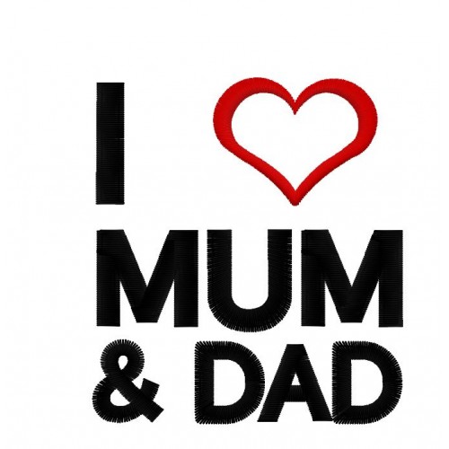 Файл вышивки I love mum & dad