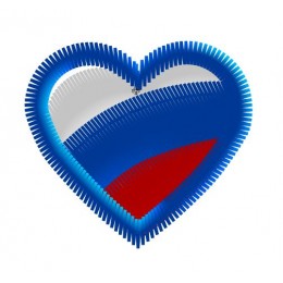 Сердце с российским триколором