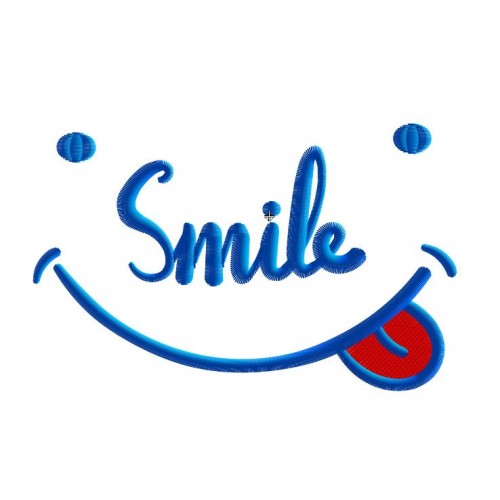 Файл вышивки Улыбка с надписью Smile