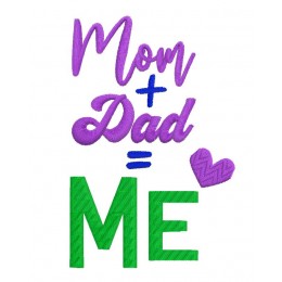 Надпись mom & dad = me