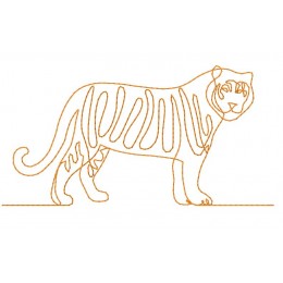 Тигр одной линией