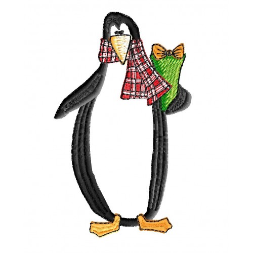 Файл вышивки Пингвин с подарками
