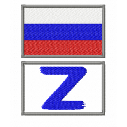 Флаг России и Z нашивки