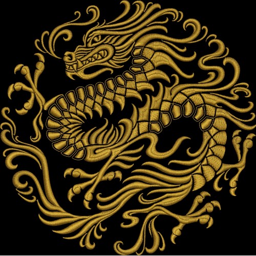 Файл вышивки Китайский дракон в круге