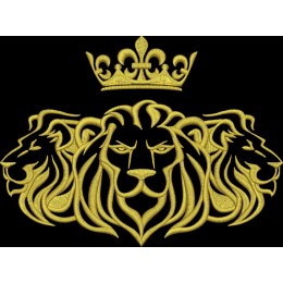 Лев с двумя львами и корона (на махру)