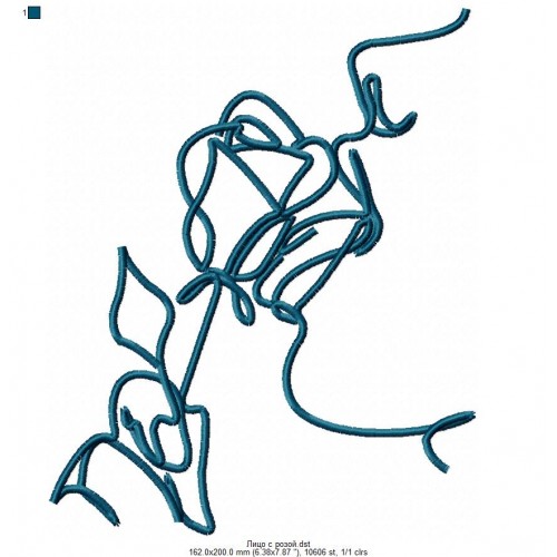 Файл вышивки Девушка с розой 01