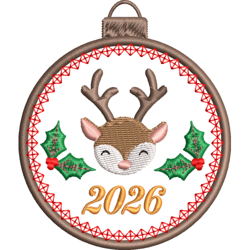 Файл вышивки Шеврон с Новым Годом шар