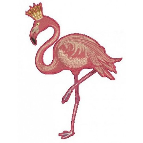 Файл вышивки фламинго в короне