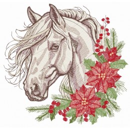 Файл вышивки Лошадь Новогодняя