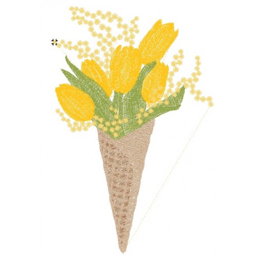 Файл вышивки Желтые тюльпаны цветы