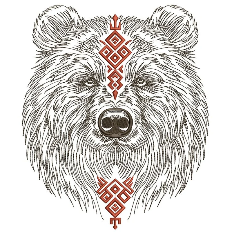 Медведь со славянским орнаментом