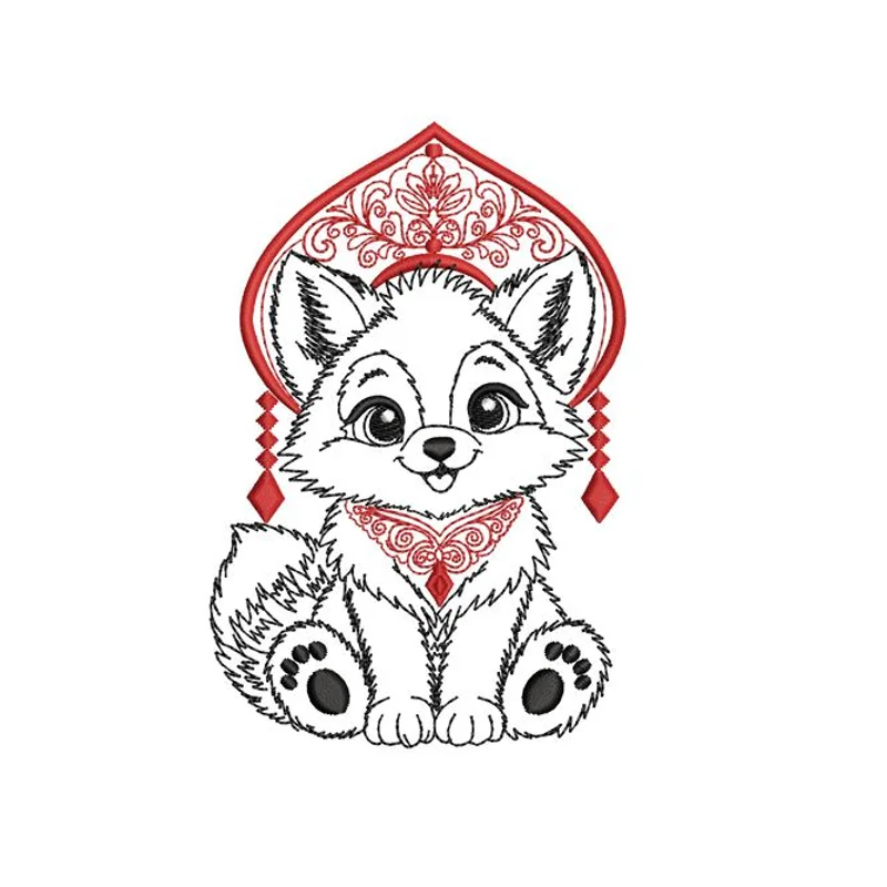 Лисёнок в русском кокошнике