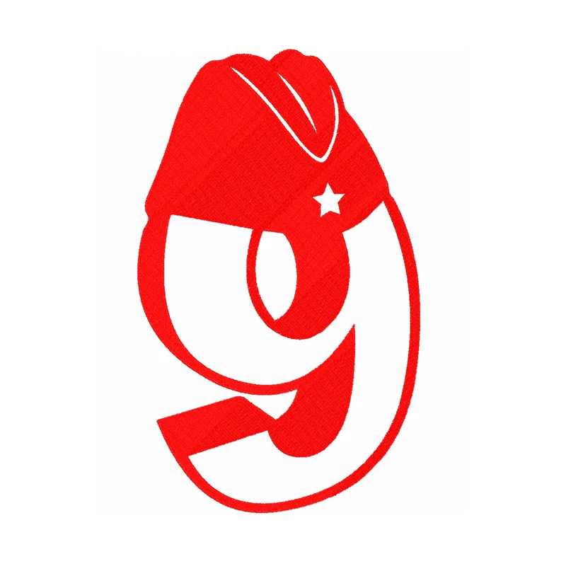 Цифра 9 в пилотке