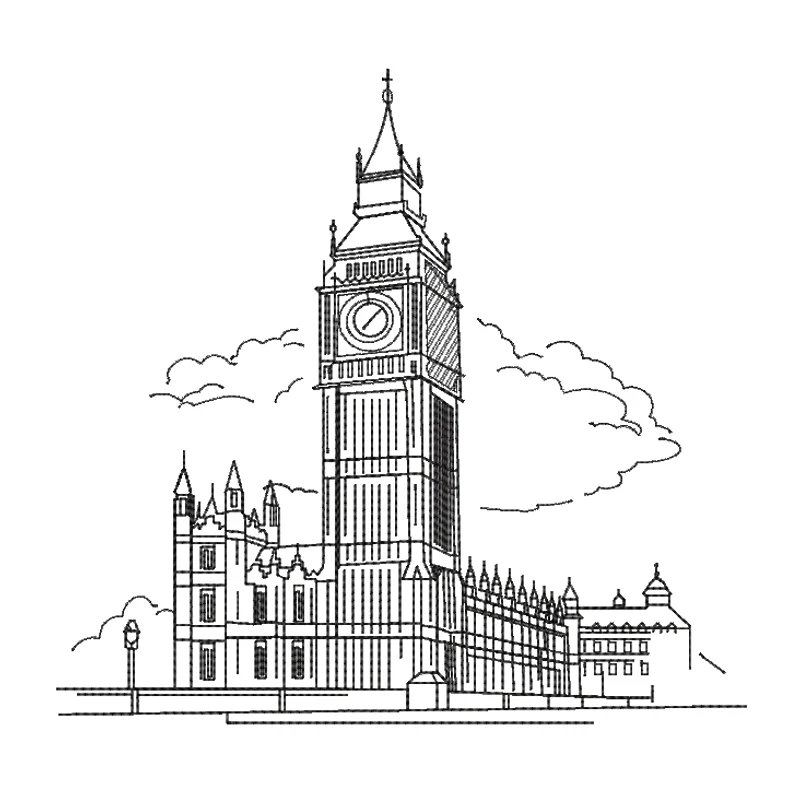 Биг Бен line art