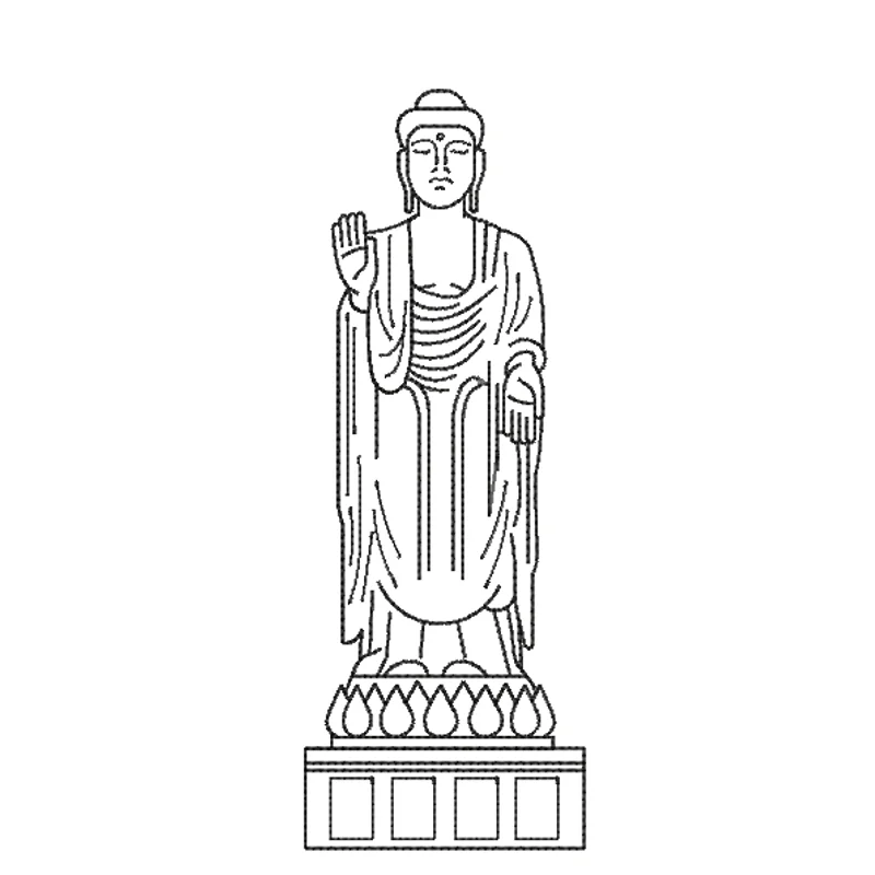 Статуя Усику Дайбуцу — line art