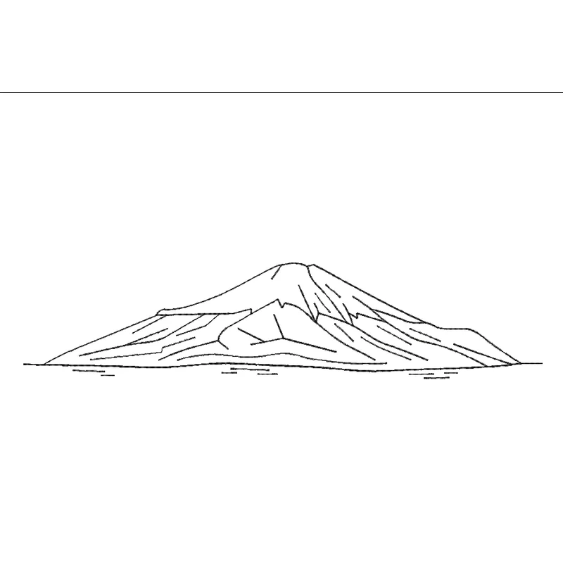 гора Фудзияма — line art