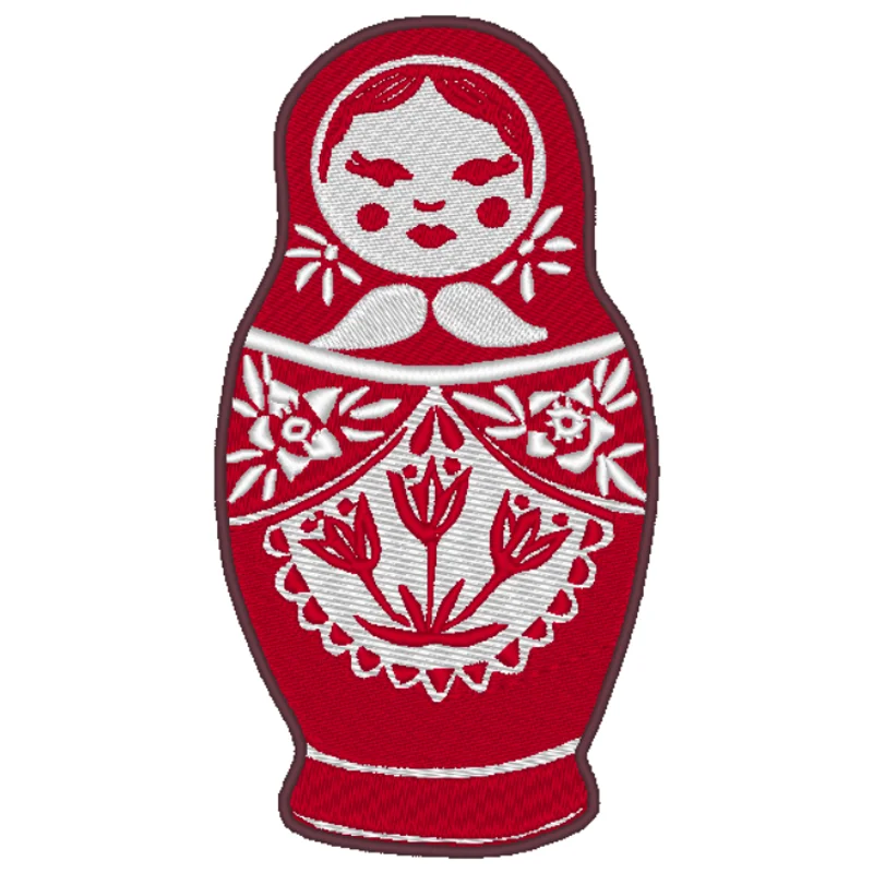 Матрешка с узорами цветы