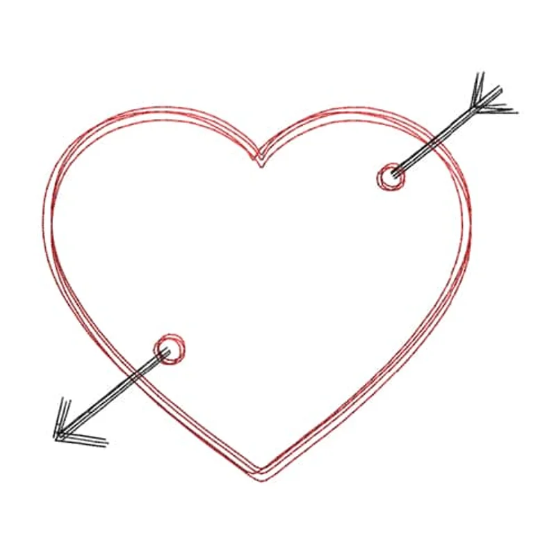Сердце со стрелой Scribble stitch