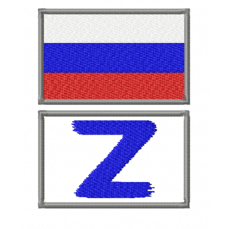 Флаг России и Z нашивки