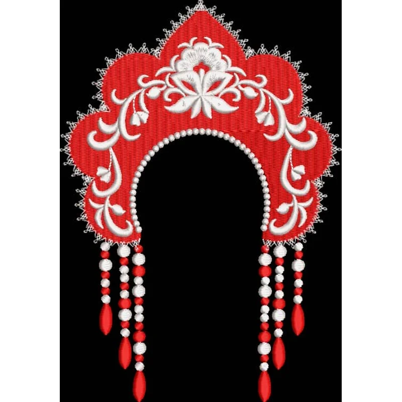 Кокошник красный