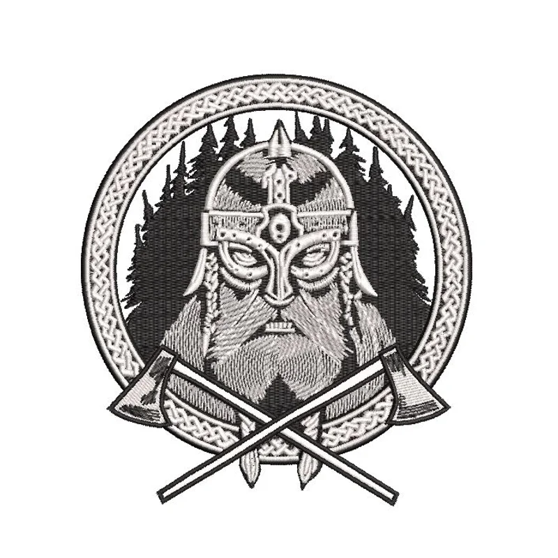 Богатырь с топорами