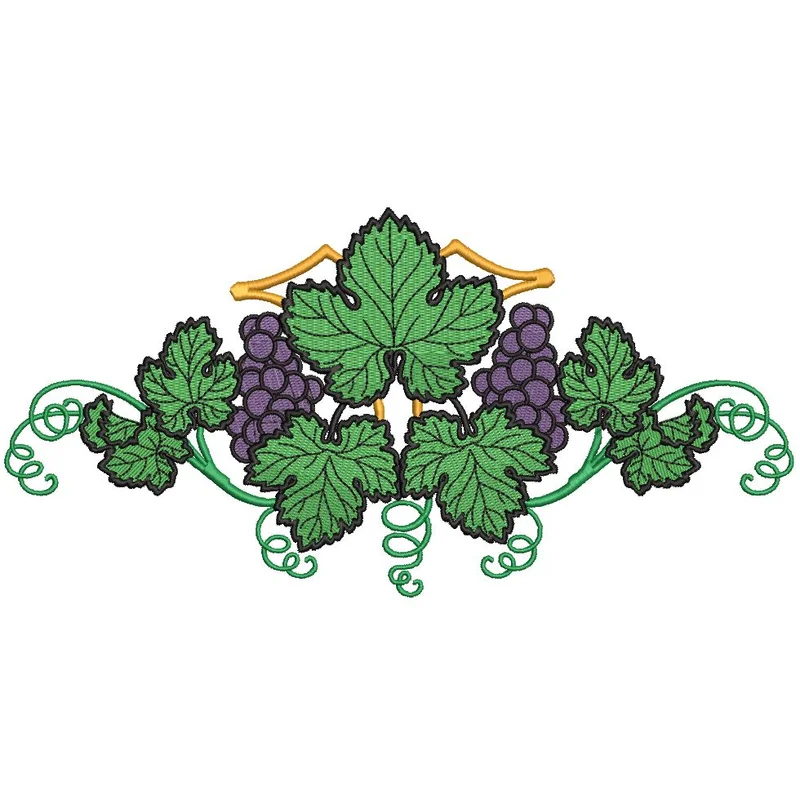 Виноград с листьми