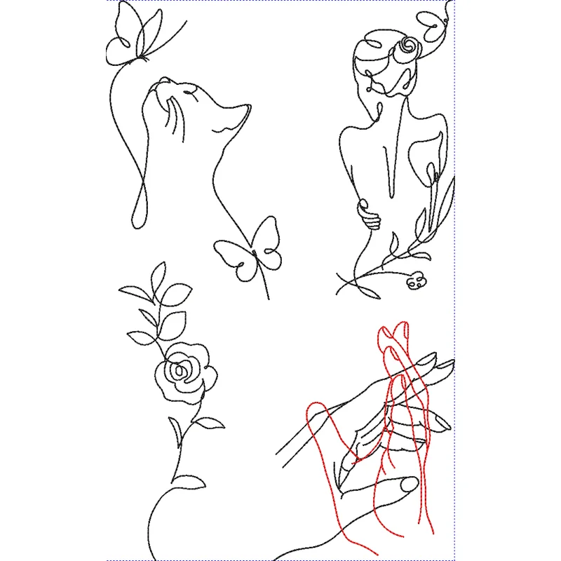 4 дизайна в стиле Line Art 