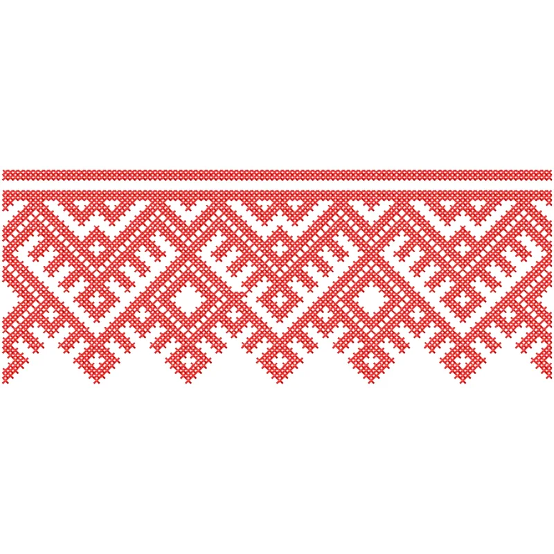 Русский народный орнамент. Вышивка крестом. Схема для рушника.  Бортик 1
