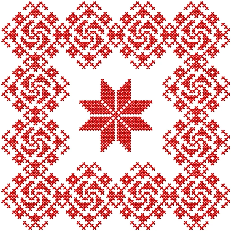 Русский народный орнамент Аларырь и симол Рода. Вышивка крестом. Схема для рушника, салфетки.