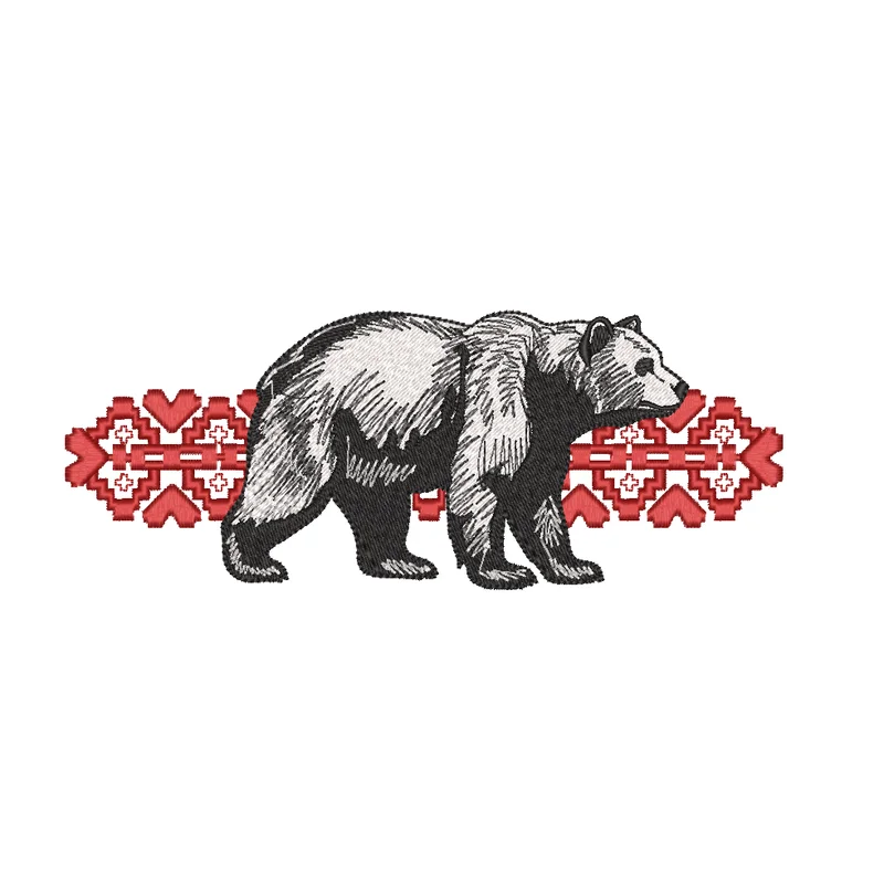 Медведь бурый  и традиционный орнамент